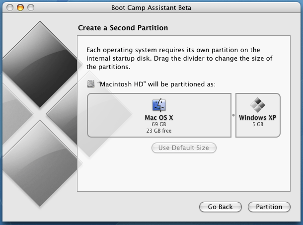 create mac partition on windows